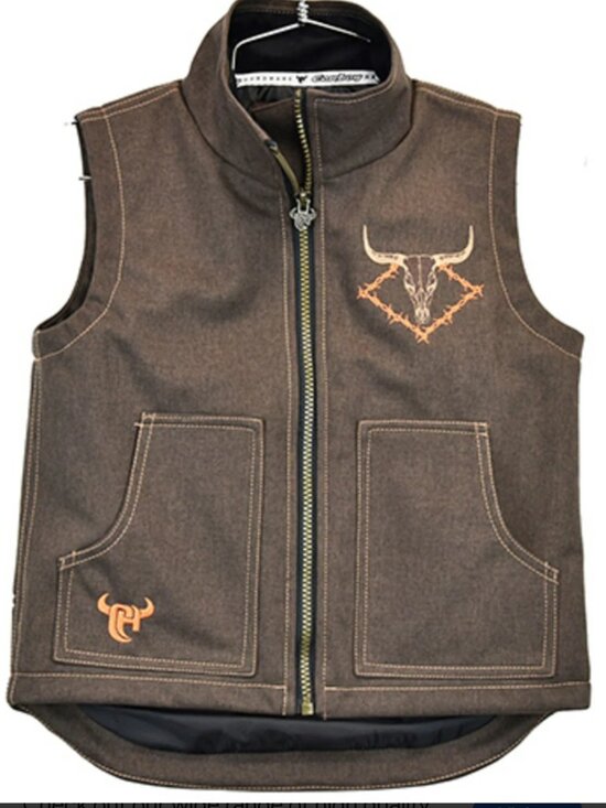 Cowboy Hardware Other - Cowboy Hardware Steer Head Vest Boy Size 4T Chocolate Brown Western Rustic  NWOT